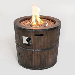 Concrete Round Propane Gas Fire Pit Wine Barrel Fire Pit