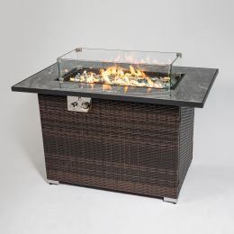 44inch Outdoor Fire Pit Table; Propane Fire Table with Ceramic Tabletop Gas Fire Table