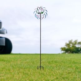 Multi-color iron Windmill Wind Spinner for Garden Balcony or Backyard