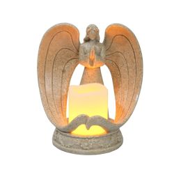 Nordic Style Resin Angel Electronic Candle Holder Living Room Church Decorations