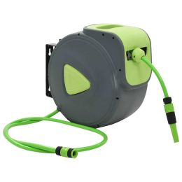 vidaXL Automatic Retractable Water Hose Reel Wall Mounted 98.4'+6.6'