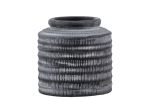 Traditional Style Round Cement Pot with Banded Rim Mouth; Medium; Dark Gray; DunaWest