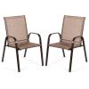 2 Pieces Patio Outdoor Dining Chair with Armrest