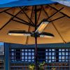 1500W Foldable Electric Patio Heater Umbrella with 3 Heating Panels; for Pergola Outdoor or Gazabo Parasol