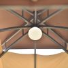 TOPMAX 10ft W*12ft L Outdoor Double Vents Gazebo Patio Metal Canopy with Screen and LED Lights for Backyard; Poolside; Brown