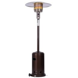 Outdoor Gas Heater, Portable Heater, 88 Inches Tall Premium Standing Patio Heater, With Auto Shut Off And Simple Ignition System, Wheels And Base Rese