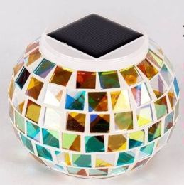 Solar-Powered Waterproof Color Changing Glass Ball Garden Lamp