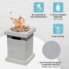 Round Fire Pit; Outdoor 10 inch Round Concrete Tabletop Gas Firebowl; 10; 000 BTU