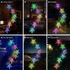 Wind Chime Solar Light Color Changing LED Solar Mobile Blue Star Wind Chime Solar Light Wind Mobile Portable Waterproof Outdoor Decorative Romantic Wi