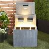 3-Tiered Floor Indoor/Outdoor Water Fountain Metal Water Fountain with LED