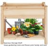 34" x 18.1" x 30" Beige Wood Composite Raised Garden Kit