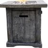Santiago Wood Look Outdoor Gas Fire Pit
