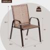 2 Pieces Patio Outdoor Dining Chair with Armrest