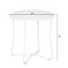 Metal Patio Side Table 18â€ x 18â€ Heavy Duty Weather Resistant Anti-Rust Outdoor End Table Small Steel Round Coffee Table Porch Table Snack Table for B