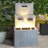 3-Tiered Floor Indoor/Outdoor Water Fountain Metal Water Fountain with LED