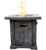 Santiago Wood Look Outdoor Gas Fire Pit