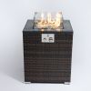 28inch Outdoor Fire Pit Column; Propane Fire Column for Decor Gas Fire Pit Table Garden Corner Table with Fire