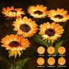 Outdoor Solar Garden Stake Lights; Upgraded LED Solar Powered Light with 20 LED Sunflower; Waterproof Solar Decorative Lights for Garden; Patio; Backy