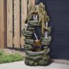 47&quot; Tall Indoor/Outdoor Water Fountain Rainforest Waterfall with LED Lights