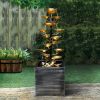 Metal Water Fountain Floor-Standing Water Fountain for Indoor/Outdoor Art Decor