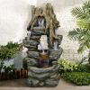 47&quot; Tall Indoor/Outdoor Water Fountain Rainforest Waterfall with LED Lights