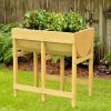 Elevated Wooden V Shaped Planter Elevated Vegetable Planter Freestanding Planting With Liner