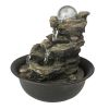 8.3inches Rock Cascading Tabletop Water Fountain with LED Lights &amp; Crystal Ball for Home Office Bedroom Relaxation
