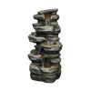 5-Tier Rock Water Fountain with LED Rockery Cascading Outdoor Waterfall Fountain