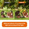 Garden Statue Cute Frog Face Turtles Figurines; Solar Powered Resin Animal Sculpture with 3 Led Lights for Patio; Lawn