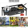 Portable Propane 225; 000-BTU 3 Burner Gas Stove Outdoor Camping Stove Grill