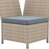 Outdoor Patio 4-Piece All Weather PE Wicker Rattan Sofa Set with Adjustable Backs for Backyard;  Poolside;  Gray