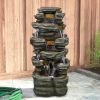 47&rdquo; Tall Indoor/Outdoor Water Fountain Waterfall simulated rock With LED