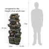 47&rdquo; Tall Indoor/Outdoor Water Fountain Waterfall simulated rock With LED