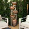 5-Tier Relaxing Outdoor Garden Water Fountain Decor for Contemporary Design