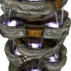 47&rdquo; Tall Indoor/Outdoor Water Fountain Waterfall simulated rock With LED