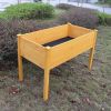 Outdoor Raised Garden Bed; Wood Planter Box for Vegetable Flower; Elevated Reinforced Large Garden Planters Boxes for Backyard Patio Gardening Balcony