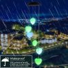Love Style Wind Chimes Lights Outdoor Color-Changing Waterproof Mobile Romantic Led Solar Powered