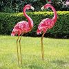 et of 2 Metal Flamingo Garden Statues - Measures 35 Â½' Tall - Outdoor Garden Decoration - Flamingo Yard Art