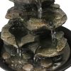 8.3inches Rock Cascading Tabletop Water Fountain with LED Lights &amp; Crystal Ball for Home Office Bedroom Relaxation