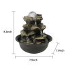 8.3inches Rock Cascading Tabletop Water Fountain with LED Lights &amp; Crystal Ball for Home Office Bedroom Relaxation