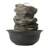 8.3inches Rock Cascading Tabletop Water Fountain with LED Lights &amp; Crystal Ball for Home Office Bedroom Relaxation