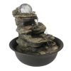 8.3inches Rock Cascading Tabletop Water Fountain with LED Lights &amp; Crystal Ball for Home Office Bedroom Relaxation