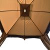 TOPMAX 10ft W*12ft L Outdoor Double Vents Gazebo Patio Metal Canopy with Screen and LED Lights for Backyard; Poolside; Brown