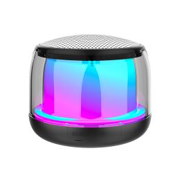 Bluetooth Wireless Speaker High Portable Powerful Boombox Sound Box Music Player Outdoor LED Light Handfree Mini Speakers (Color: Black)