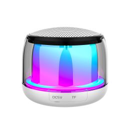 Bluetooth Wireless Speaker High Portable Powerful Boombox Sound Box Music Player Outdoor LED Light Handfree Mini Speakers (Color: White)