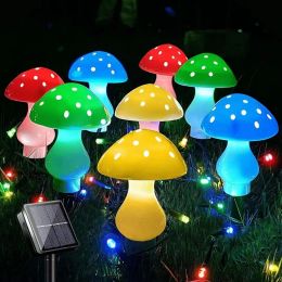 Solar Mushroom Light; Multi-Color Changing LED Outdoor Flowers Garden Courtyard Yard Patio Outside Christmas Holiday Decor (Quantity: Solar 12Lights)