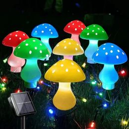 Solar Mushroom Light; Multi-Color Changing LED Outdoor Flowers Garden Courtyard Yard Patio Outside Christmas Holiday Decor (Quantity: Solar 12Lights)