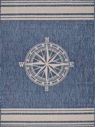 Home Decor Indoor/Outdoor Accent Rug Natural Stylish Classic Pattern Design (Color: Navy, Size: 1'10" X 3'0")