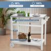 Outdoor Prep Cart Dining Table for Pizza Oven, Patio Grilling Backyard BBQ Grill Cart