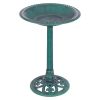 New Design Outdoor Garden Green Pedestal Bird Bath Feeder